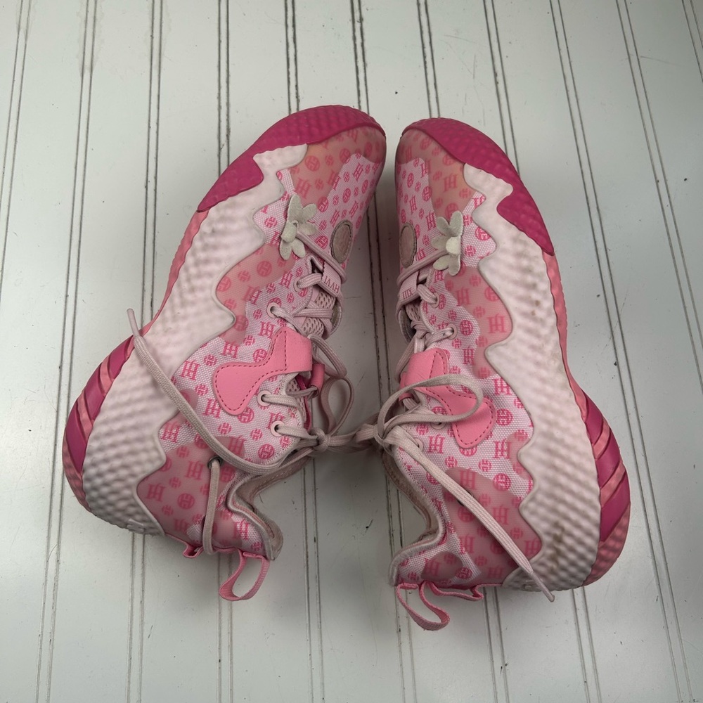 Adidas Harden Vol. 6 Pink Monogram Basketball Shoes Women’s Size 7 retail $200 - Picture 11 of 12